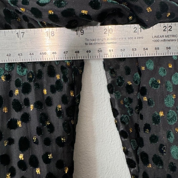 Alex Marie Emerald Green Victorian Feminine High Neck Holiday Dress| Size 12 - Picture 8 of 13